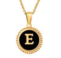 Fashion Letter Titanium Steel Enamel Plating Pendant Necklace 1 Piece sku image 7