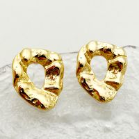 1 Pair Artistic Irregular Polishing Plating Hollow Out 304 Stainless Steel 14K Gold Plated Ear Studs main image 1