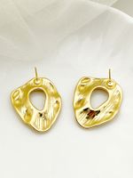 1 Pair Artistic Irregular Polishing Plating Hollow Out 304 Stainless Steel 14K Gold Plated Ear Studs main image 3