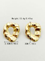 1 Pair Artistic Irregular Polishing Plating Hollow Out 304 Stainless Steel 14K Gold Plated Ear Studs main image 2