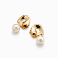 French Style Irregular Metal Pearl Plating Gold Plated Women's Drop Earrings main image 2