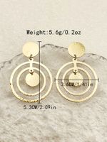 1 Pair Retro Round Polishing Plating 304 Stainless Steel 14K Gold Plated Drop Earrings main image 2