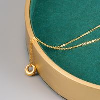 Elegant Einfacher Stil Runden Titan Stahl Überzug 18 Karat Vergoldet Halskette Mit Anhänger main image 1