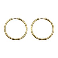 1 Pair Simple Style Round Polishing Plating 304 Stainless Steel 14K Gold Plated Hoop Earrings sku image 1
