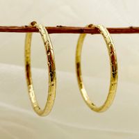 1 Pair Simple Style Round Polishing Plating 304 Stainless Steel 14K Gold Plated Hoop Earrings main image 1