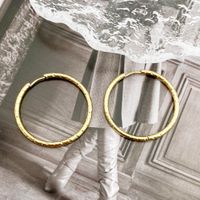 1 Pair Simple Style Round Polishing Plating 304 Stainless Steel 14K Gold Plated Hoop Earrings main image 3