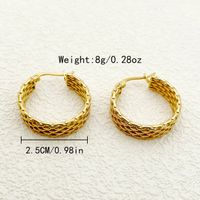 1 Pair Vintage Style Simple Style Round Chain Stainless Steel Metal Polishing Plating Gold Plated Hoop Earrings main image 4