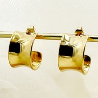 1 Pair Simple Style C Shape Polishing Plating 304 Stainless Steel 14K Gold Plated Ear Studs main image 1