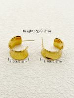 1 Pair Simple Style C Shape Polishing Plating 304 Stainless Steel 14K Gold Plated Ear Studs main image 2