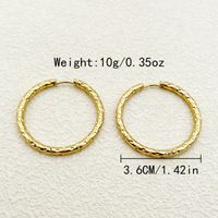 1 Pair Casual Simple Style Circle Polishing Plating 304 Stainless Steel 14K Gold Plated Hoop Earrings main image 2