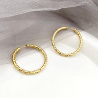 1 Pair Casual Simple Style Circle Polishing Plating 304 Stainless Steel 14K Gold Plated Hoop Earrings main image 1