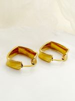 1 Pair Simple Style Square Polishing Plating 304 Stainless Steel 14K Gold Plated Hoop Earrings main image 3