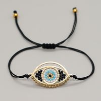 Ethnic Style Devil's Eye Glass Rope Knitting Unisex Drawstring Bracelets sku image 2
