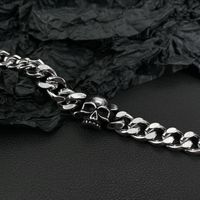 Retro Punk Skull Stainless Steel Titanium Steel Polishing Men's Bracelets main image 5
