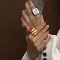 Fashion Fingerprint Titanium Steel Ring sku image 5