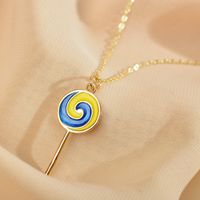 Cute Simple Style Lollipop Alloy Copper Enamel Women's Pendant Necklace sku image 1