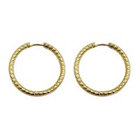 1 Pair Simple Style Commute Circle Polishing Plating 304 Stainless Steel 14K Gold Plated Hoop Earrings main image 2