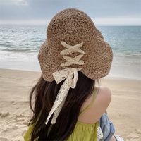 Women's Vacation Simple Style Bow Knot Big Eaves Sun Hat main image 1