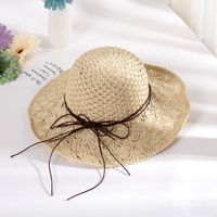 Women's Vacation Simple Style Bow Knot Big Eaves Sun Hat sku image 2