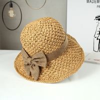 Women's Vacation Simple Style Bow Knot Big Eaves Sun Hat sku image 7