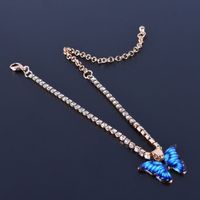 Wholesale Jewelry Simple Style Butterfly Alloy Artificial Gemstones Anklet main image 3