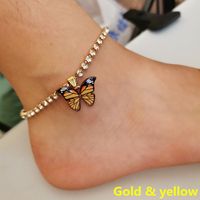 Wholesale Jewelry Simple Style Butterfly Alloy Artificial Gemstones Anklet sku image 2