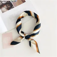 Women's Sweet Color Block Polyester Printing Silk Scarf sku image 4