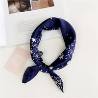 Women's Sweet Color Block Polyester Printing Silk Scarf sku image 23