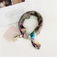 Women's Sweet Color Block Polyester Printing Silk Scarf sku image 31