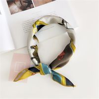 Women's Sweet Color Block Polyester Printing Silk Scarf sku image 2