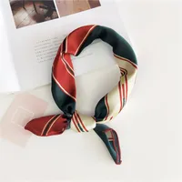 Women's Sweet Color Block Polyester Printing Silk Scarf sku image 10