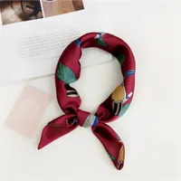 Women's Sweet Color Block Polyester Printing Silk Scarf sku image 20