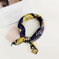 Women's Sweet Color Block Polyester Printing Silk Scarf sku image 30