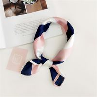 Women's Sweet Color Block Polyester Printing Silk Scarf sku image 38