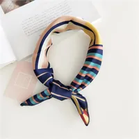 Women's Sweet Color Block Polyester Printing Silk Scarf sku image 9