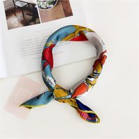 Women's Sweet Color Block Polyester Printing Silk Scarf sku image 24