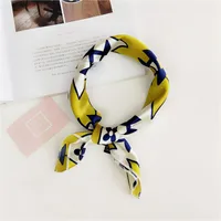 Women's Sweet Color Block Polyester Printing Silk Scarf sku image 29