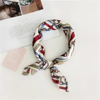 Women's Sweet Color Block Polyester Printing Silk Scarf sku image 33