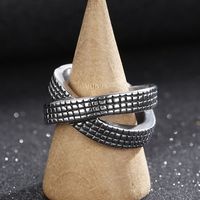 Retro Punk Solid Color Stainless Steel Rings main image 8