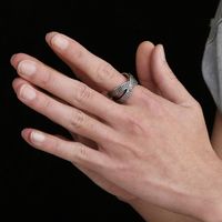 Retro Punk Solid Color Stainless Steel Rings main image 7