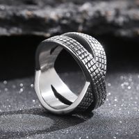 Retro Punk Solid Color Stainless Steel Rings main image 6
