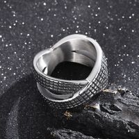 Retro Punk Solid Color Stainless Steel Rings main image 5