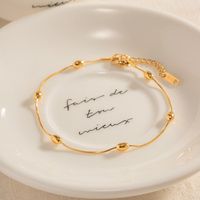 Style Ins Style Simple Ovale Acier Inoxydable Placage Plaqué Or 18k Femmes Bracelet De Cheville main image 4