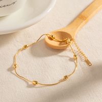 Style Ins Style Simple Ovale Acier Inoxydable Placage Plaqué Or 18k Femmes Bracelet De Cheville main image 6