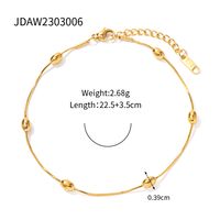 Style Ins Style Simple Ovale Acier Inoxydable Placage Plaqué Or 18k Femmes Bracelet De Cheville sku image 1