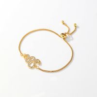 Elegante Estilo Simple Serpiente Mariposa Cobre Enchapado Ahuecar Embutido Circón Chapado En Oro De 18 Quilates. Pulsera main image 10