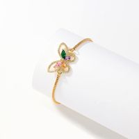 Elegant Simple Style Snake Butterfly Copper Plating Hollow Out Inlay Zircon 18k Gold Plated Bracelets main image 5
