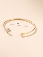 Elegant Heart Shape Twist Alloy Plating Inlay Rhinestones Rose Gold Plated Women's Cuff Bracelets main image 4