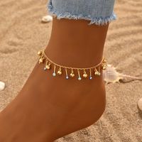 Wholesale Jewelry Casual Elegant Beach Eye Bell Copper 18k Gold Plated Anklet main image 1