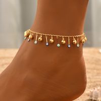 Wholesale Jewelry Casual Elegant Beach Eye Bell Copper 18k Gold Plated Anklet main image 4